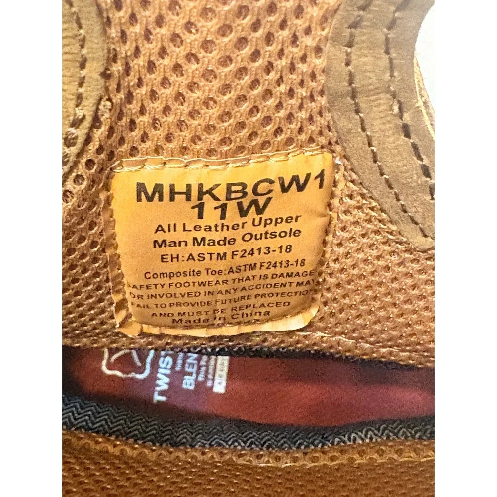 Twisted X Mens 11W Light Brown Saddle Leather Composite Toe Work Boots